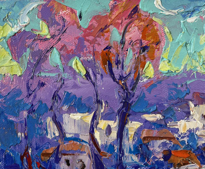 Vibrant impressionist oil painting Morning in the village by Oleksiy Ivanyuk
