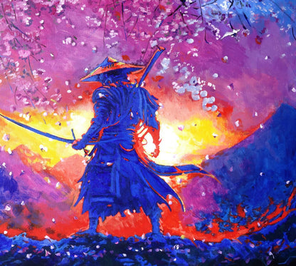 Oil painting Samurai Spring Anatoly Varvarov