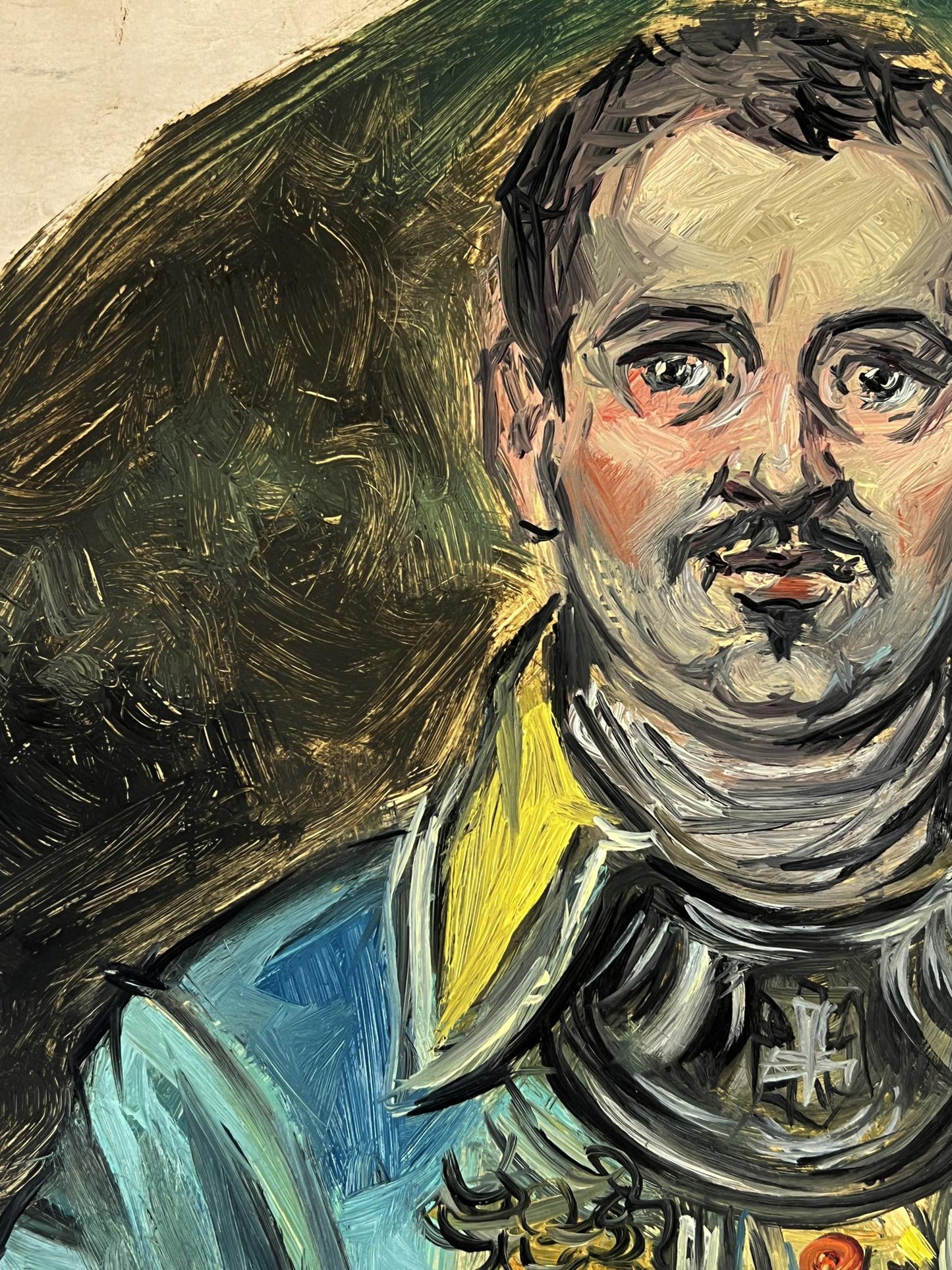 Oil painting of man in military suit by Alexander Litvinov