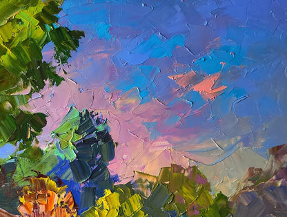 Vibrant impressionist oil painting Autumn came suddenly by Boris Serdyuk
