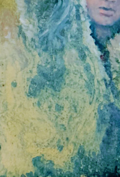 Oil painting Dreaming Vitaly Duhnevich with teal and yellow-green swirls