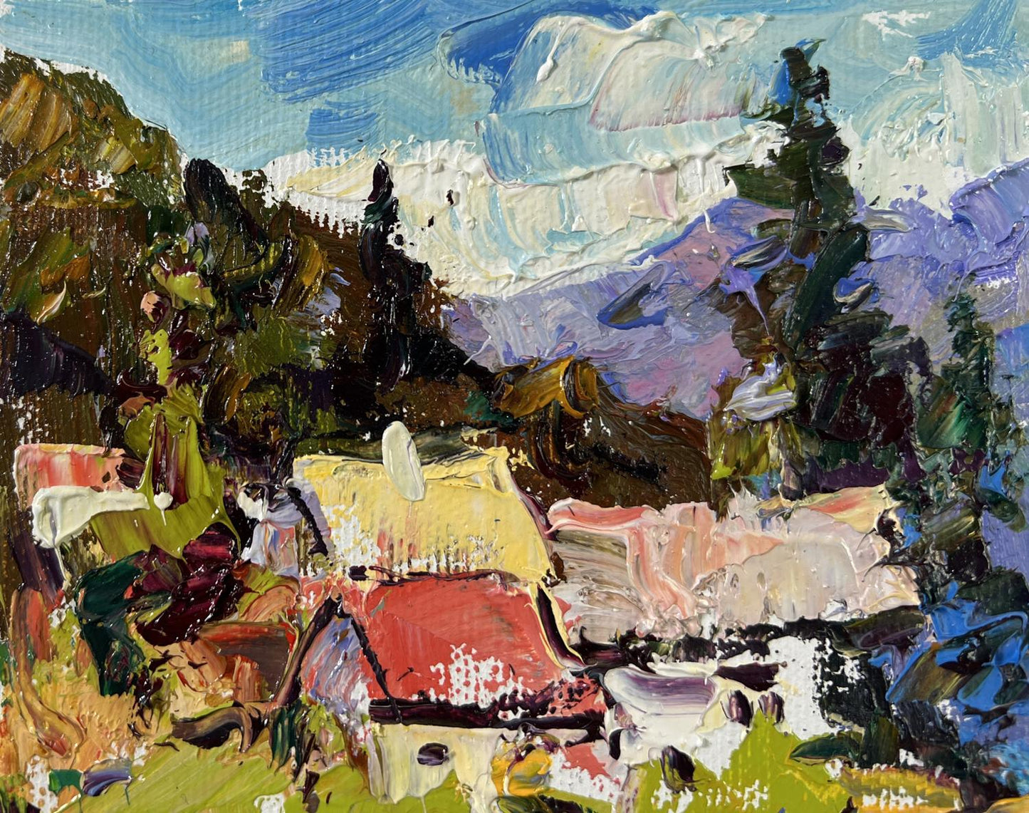 Vibrant impressionist oil painting Silence in the Mountains by Oleksiy Ivanyuk