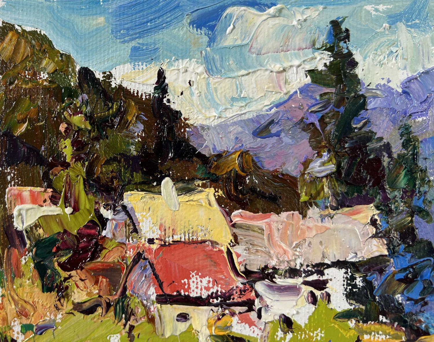 Vibrant impressionist oil painting Silence in the Mountains by Oleksiy Ivanyuk