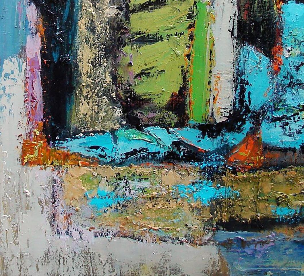 Oil painting Green summer by Tatyana Shulyak, abstract textured vibrant hues