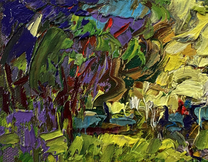 Vibrant impressionist oil painting of city summer park by Oleksiy Ivanyuk