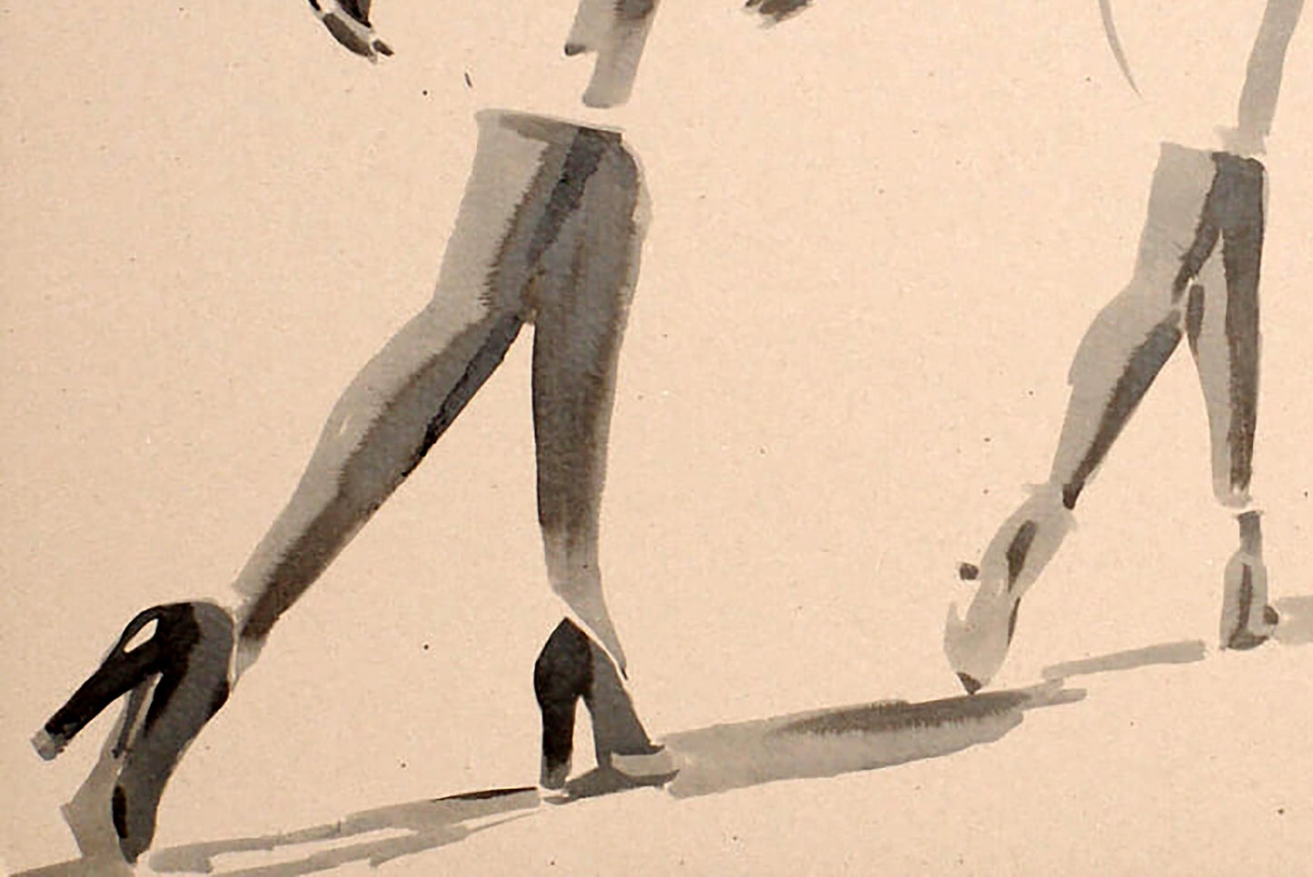 Black pointed-toe high-heeled shoes by Ink painting See you Dima Filatov