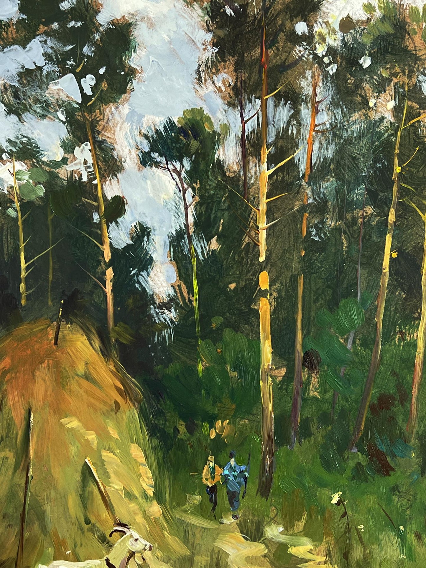 Oil painting The road to the forest by Yuriy Suprunchuk: vibrant forest path