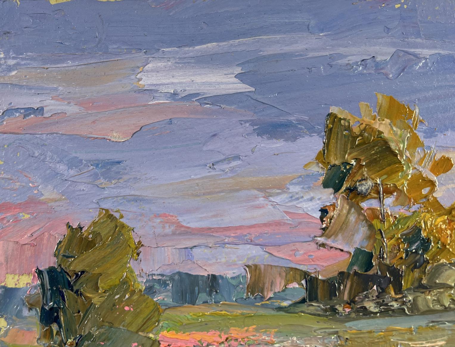 Impressionistic oil painting A quiet night passes among the grasses by Boris Serdyuk