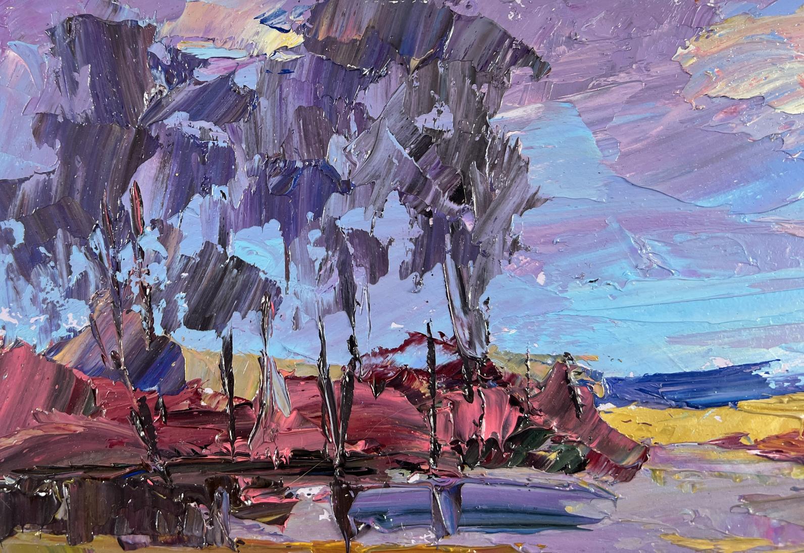 Oil painting Spring colorful day in mountains by Boris Serdyuk