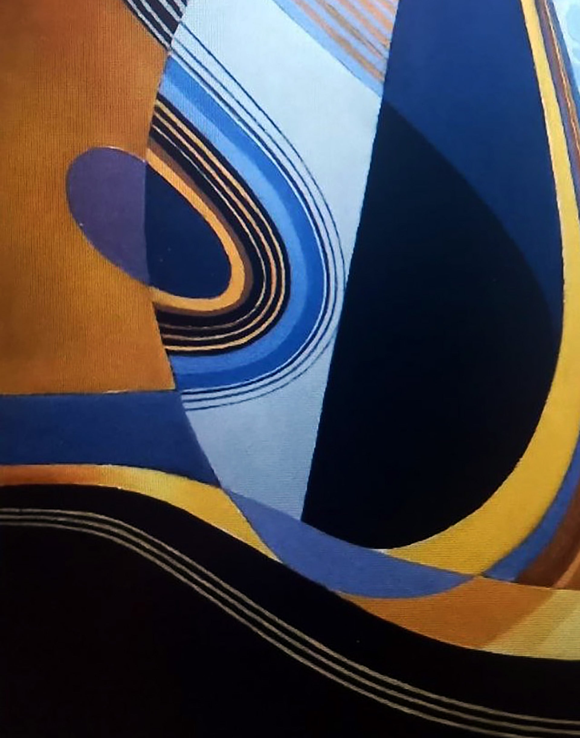 Abstract geometric rug oil painting Sail by Alexander Strashevich