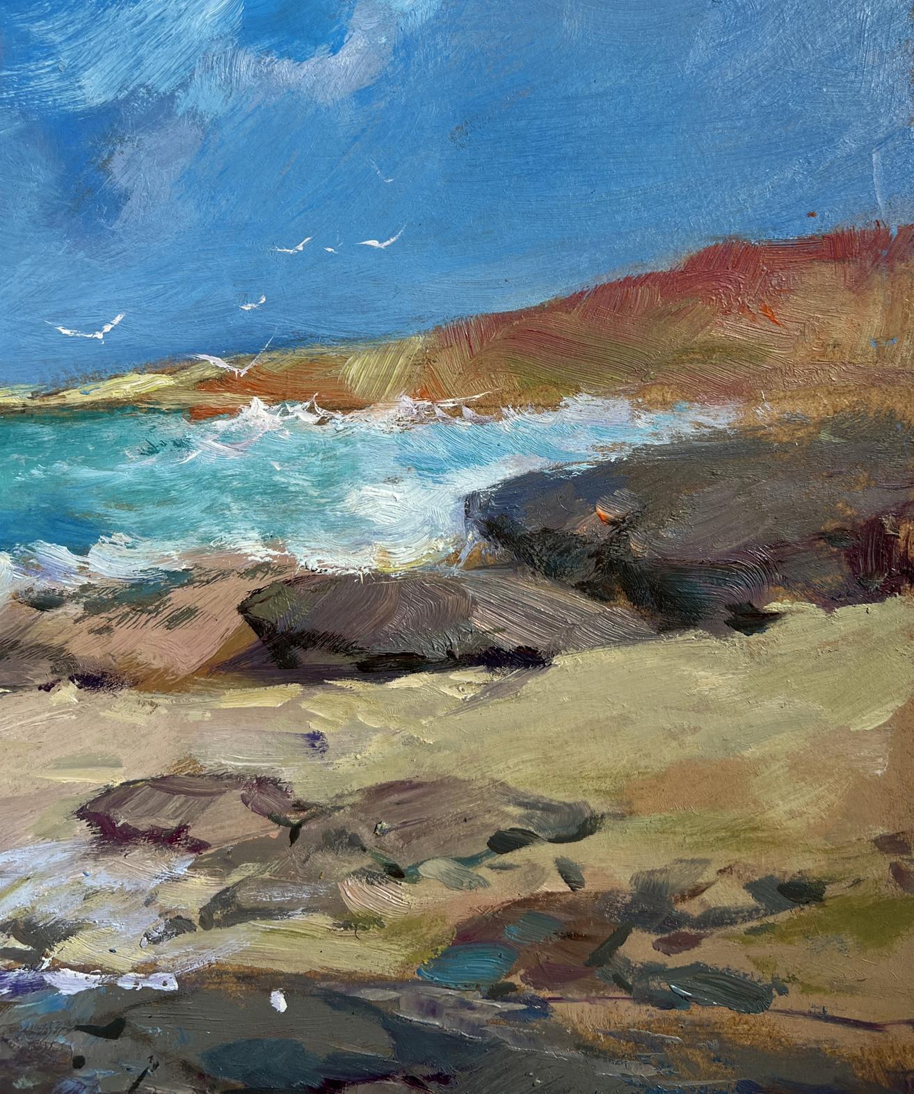 Oil painting Freedom over the sea by Yuriy Suprunchuk coastal scene