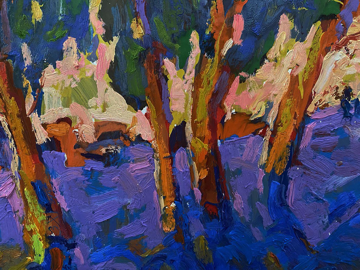 Vibrant impressionist oil painting Winter evening by Oleksiy Ivanyuk