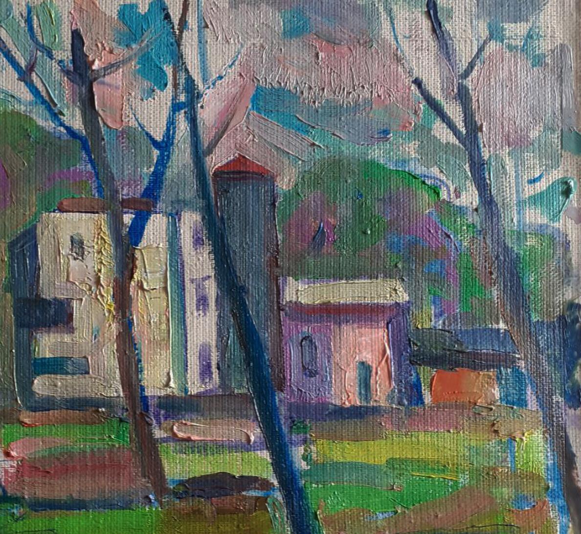Vibrant impressionist oil painting Spring in the park by Pavel Dobrev