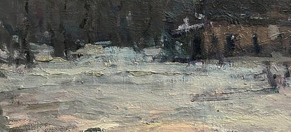 Oil painting In peace Volodymyr Pashchenko snowy landscape with trees