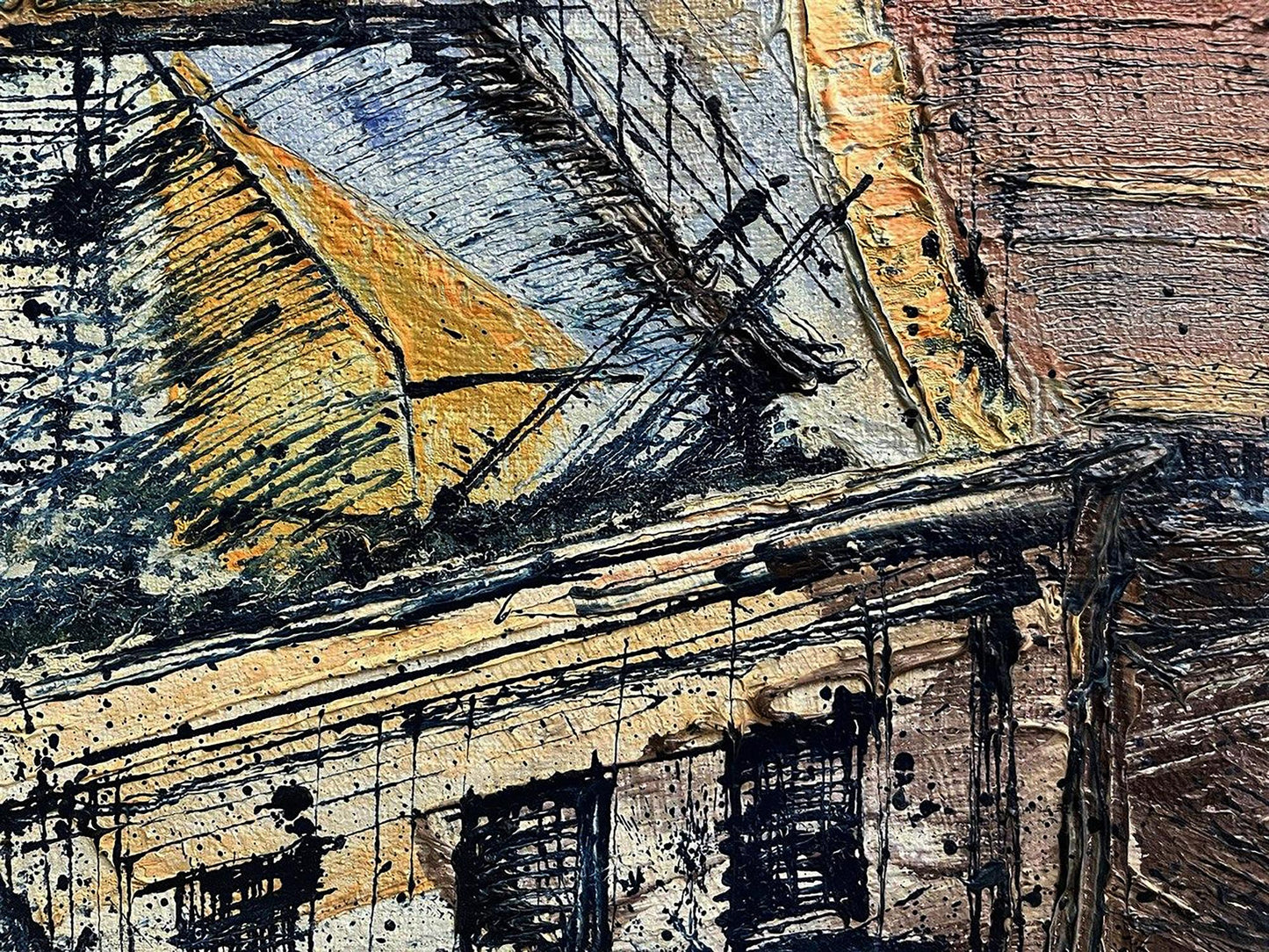 Textured impasto oil painting Above the City by Serhiy Kovalev