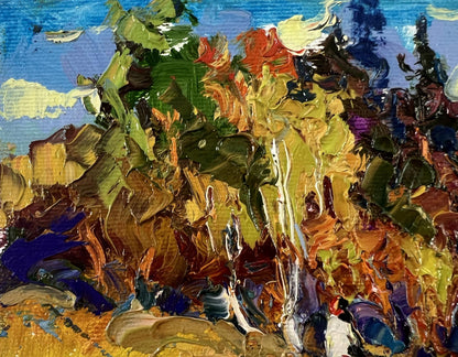 Vibrant impressionist oil painting Over the River by Oksana Ivanyuk