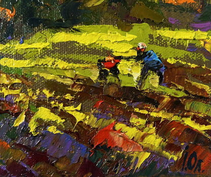 Vibrant impressionist oil painting by Oleksiy Ivanyuk: garden summer landscape