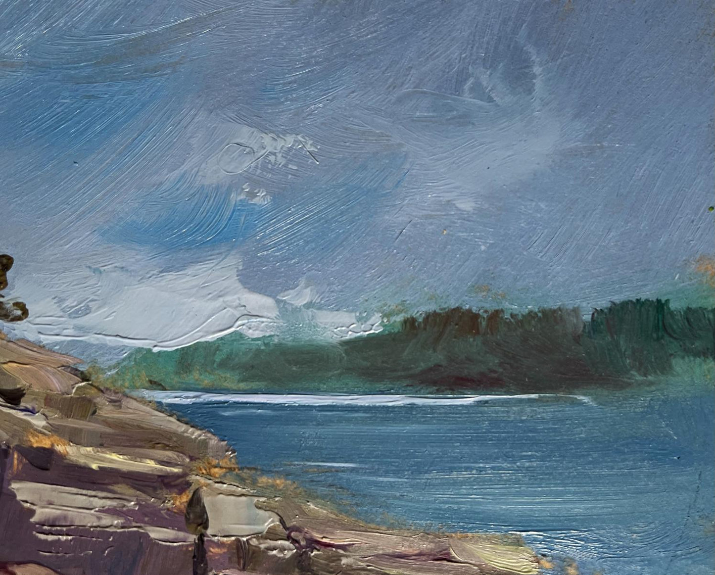 Textured oil painting of cloudy day at sea by Yuriy Suprunchuk