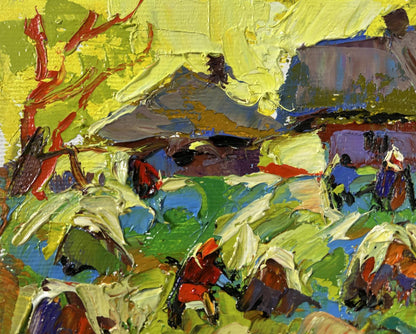 Vibrant Oleksiy Ivanyuk oil painting Autumn gardens impressionist landscape