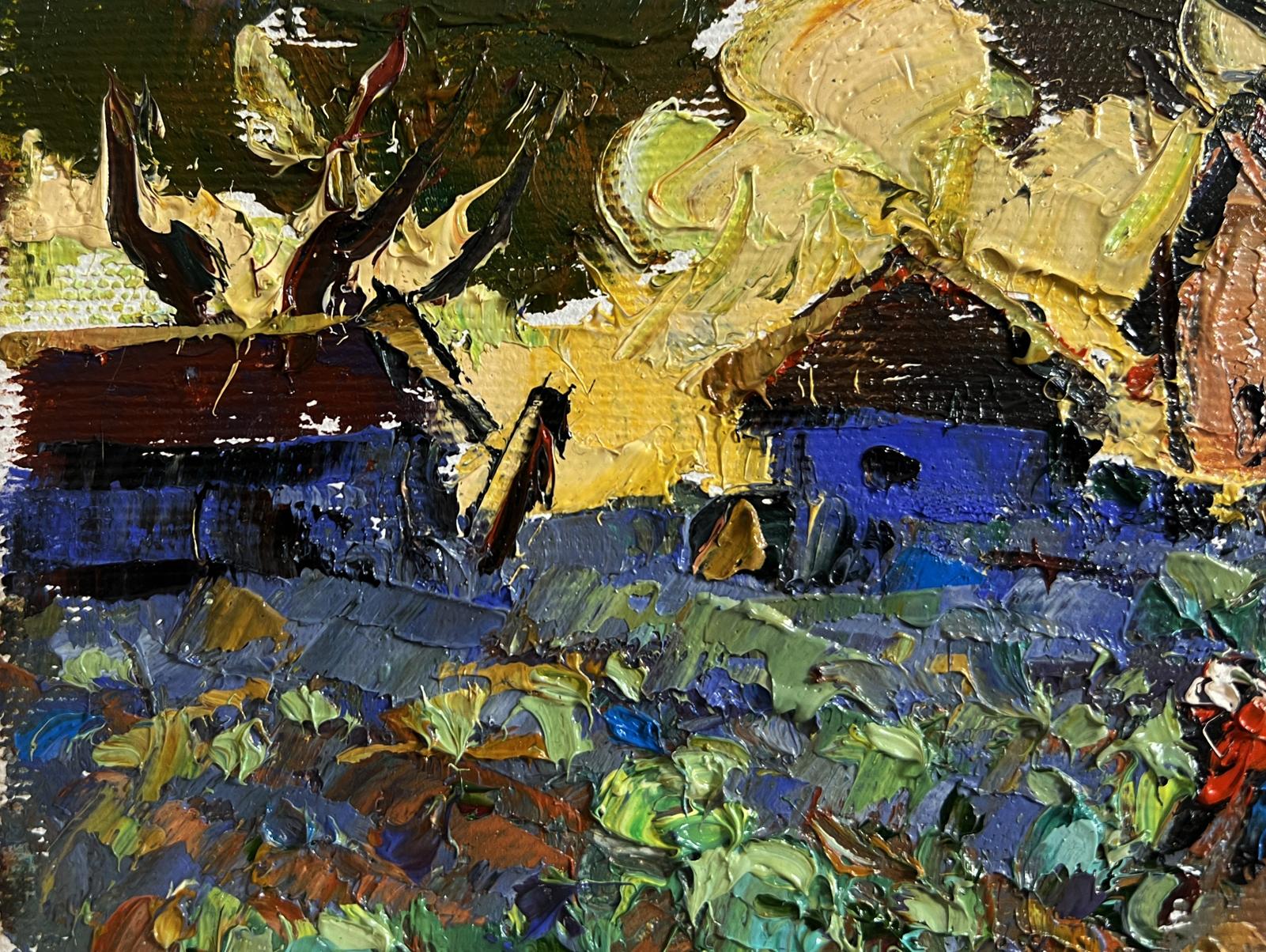 Vibrant impressionist oil painting of cabbage planted in garden by Oleksiy Ivanyuk