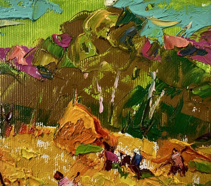 Vibrant impressionist oil painting Working in the Field by Oleksiy Ivanyuk