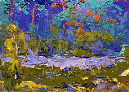 Vibrant impasto oil painting Meeting the Dawn in Nature by Oleksiy Ivanyuk