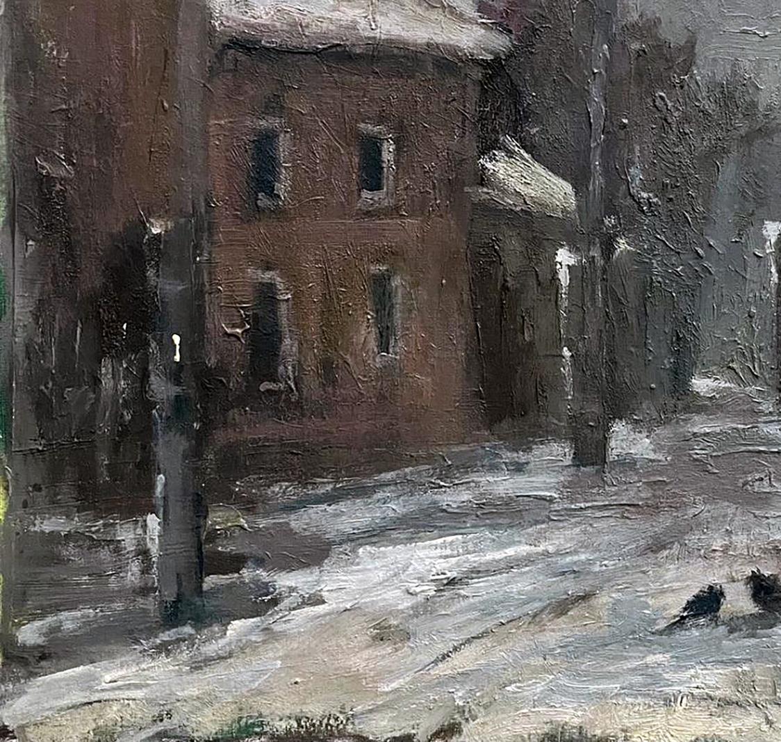 Oil painting Winter on the city streets by Volodymyr Pashchenko