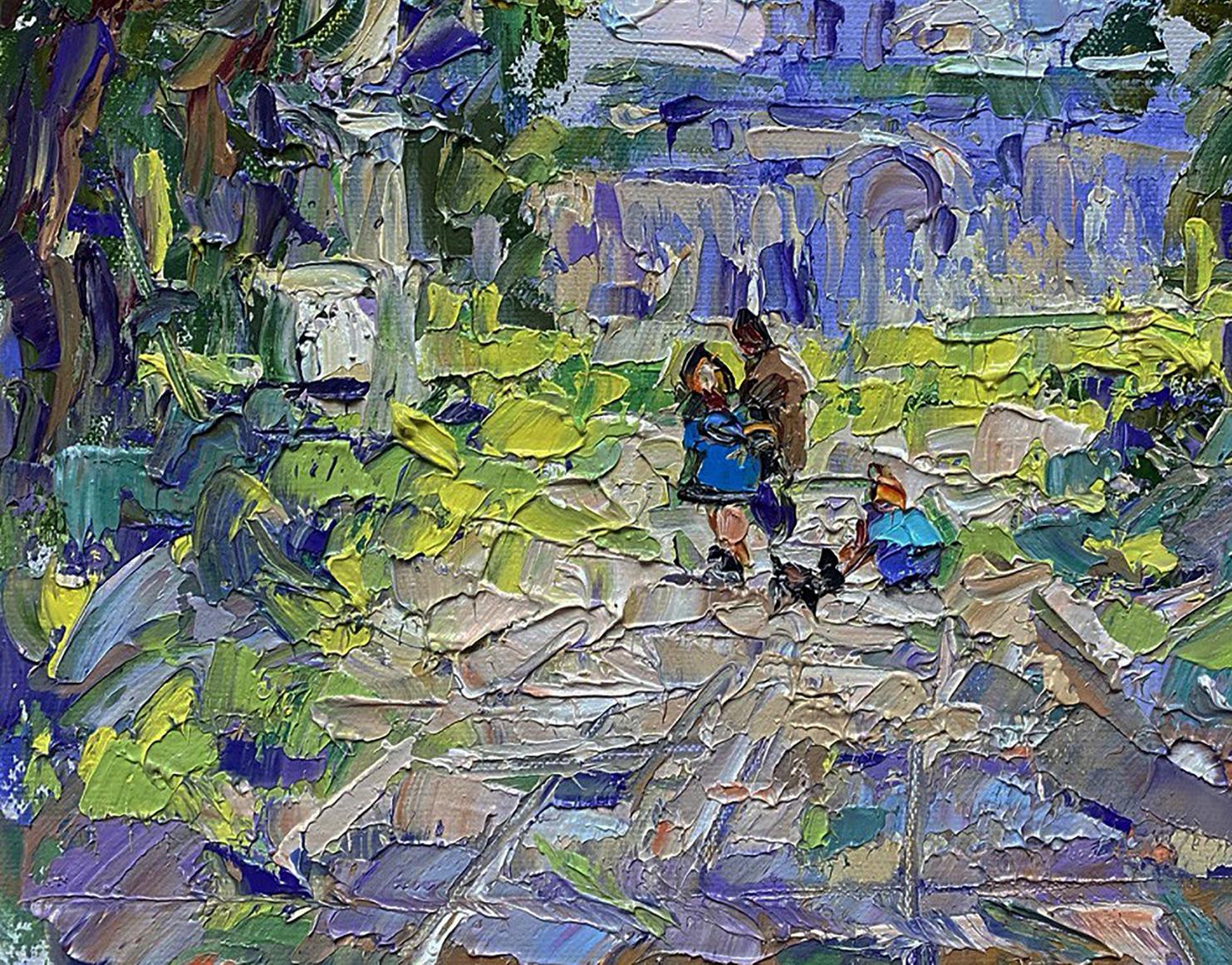 Vibrant impressionist oil painting Alley in the Park by Oleksiy Ivanyuk