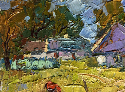 Oil painting Autumn has come to the village by Oksana Ivanyuk