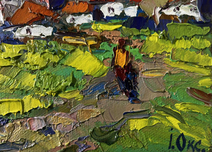 Oil painting As the snow melts early spring comes by Oksana Ivanyuk