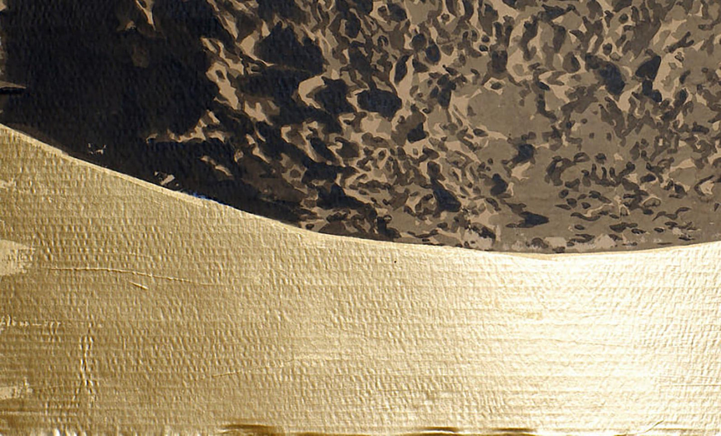 Textured gold metallic surface with dark speckled pattern in Under the Moon by Dima Filatov