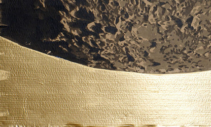 Textured gold metallic surface with dark speckled pattern in Under the Moon by Dima Filatov