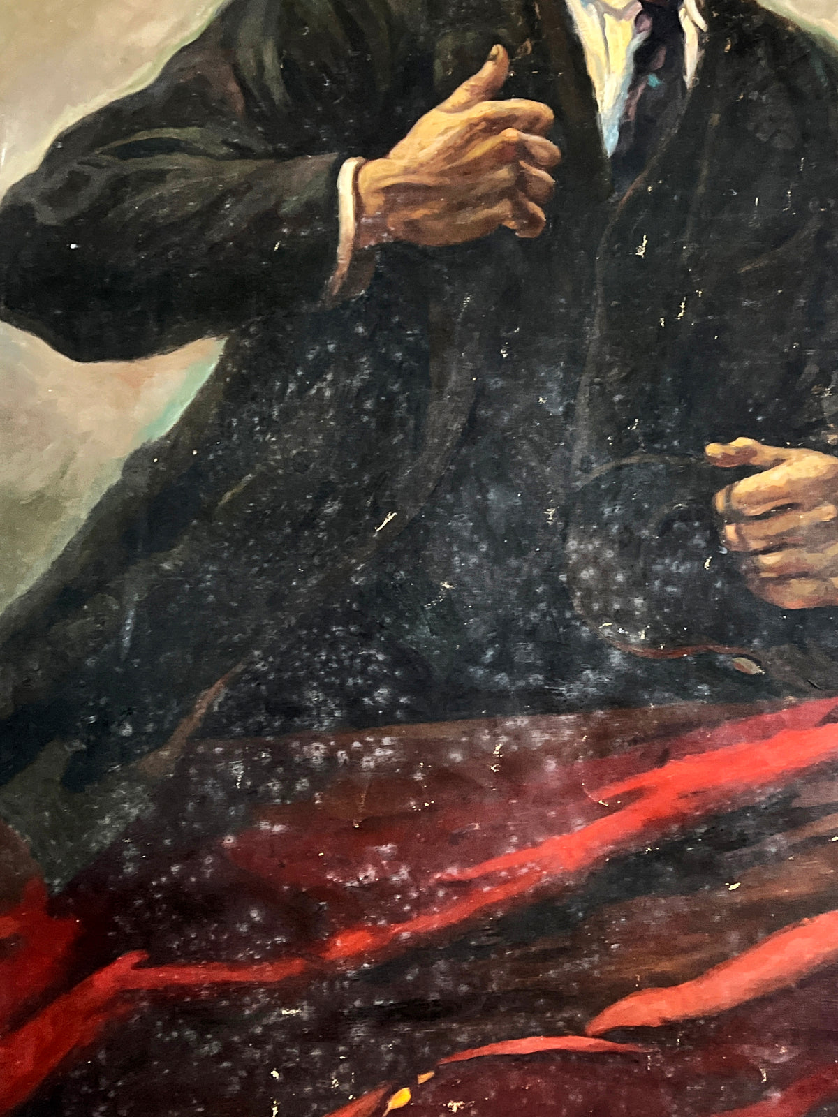 Oil painting Lenin on the Tribune Unknown Artist