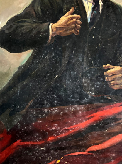 Oil painting Lenin on the Tribune Unknown Artist