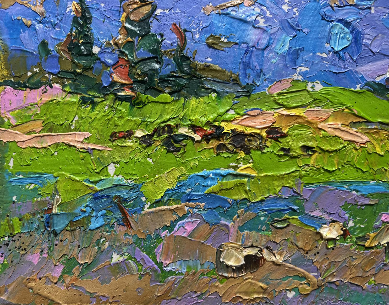 Vibrant impressionist oil painting On the mountain plains by Oleksiy Ivanyuk