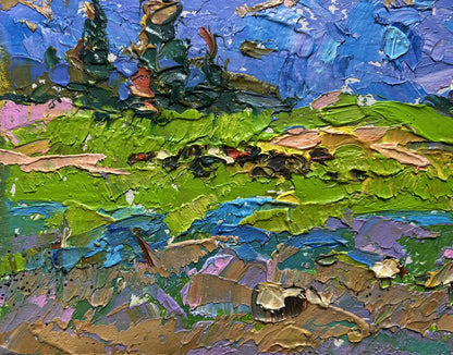 Vibrant impressionist oil painting On the mountain plains by Oleksiy Ivanyuk