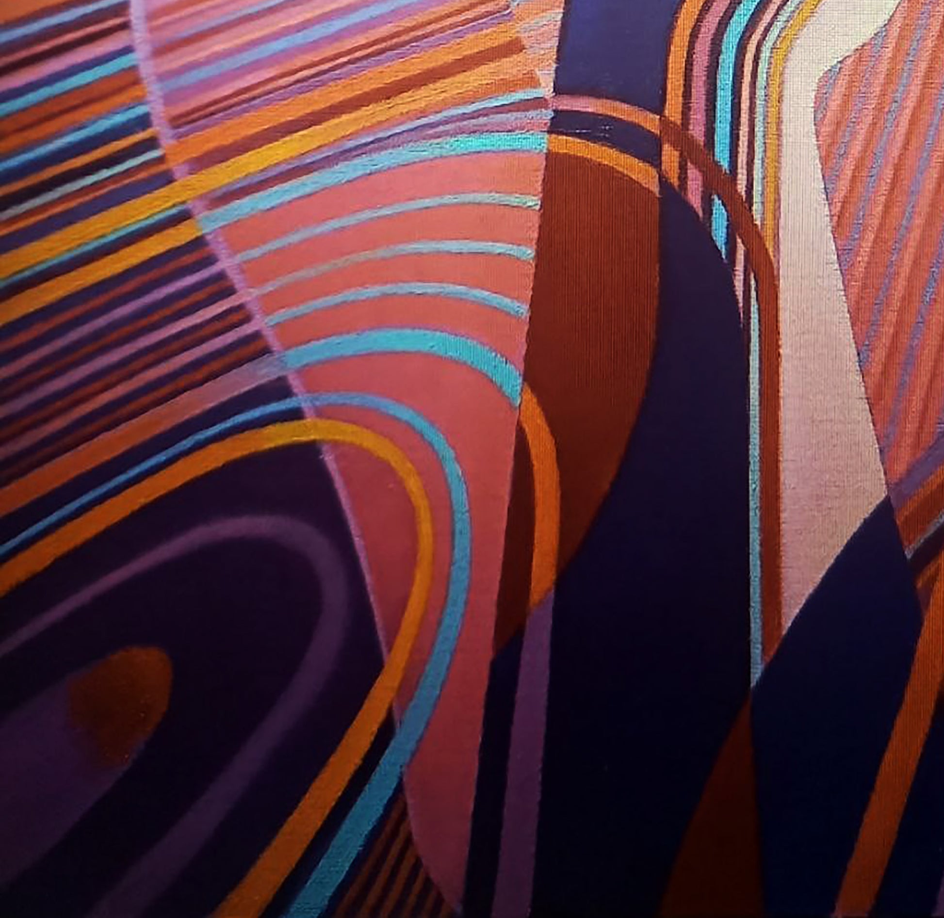 Oil painting Relativity of the World by Alexander Strashevich with vibrant stripes