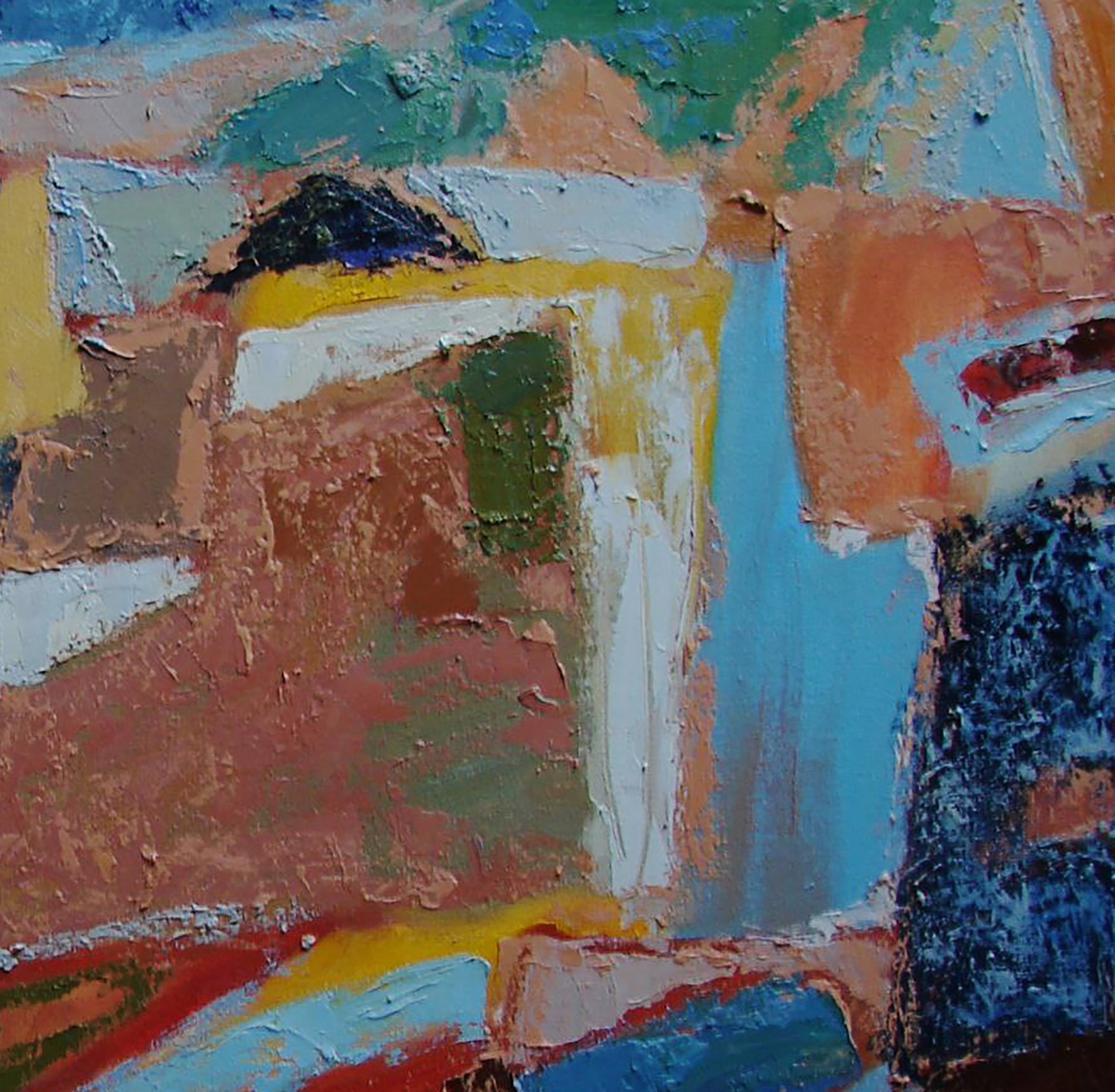 Oil painting Breakfast on the grass by Tatyana Shulyak with abstract textured strokes