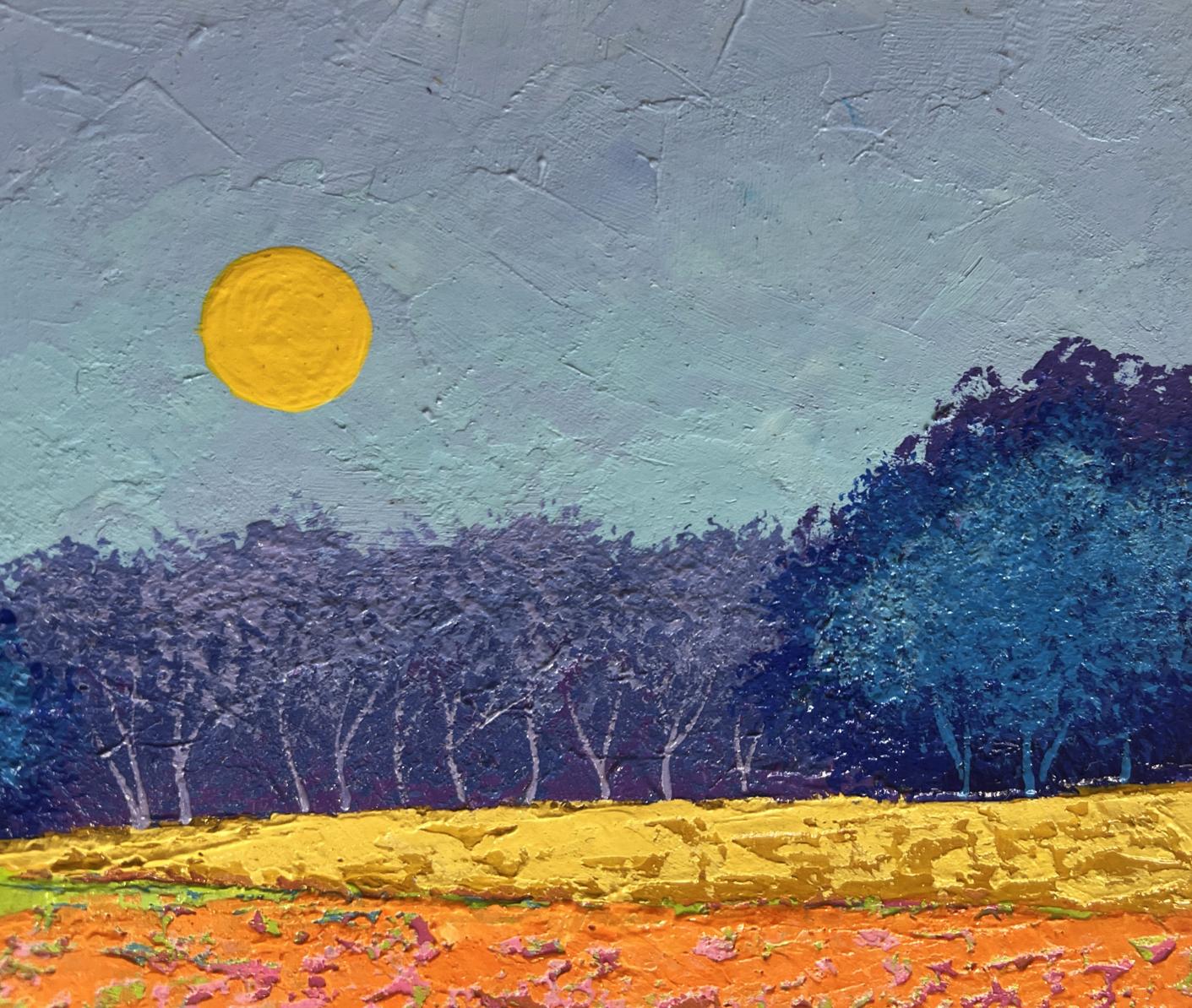 Oil painting Warm wind over the meadows by V. Zadorozhnya vibrant sun field