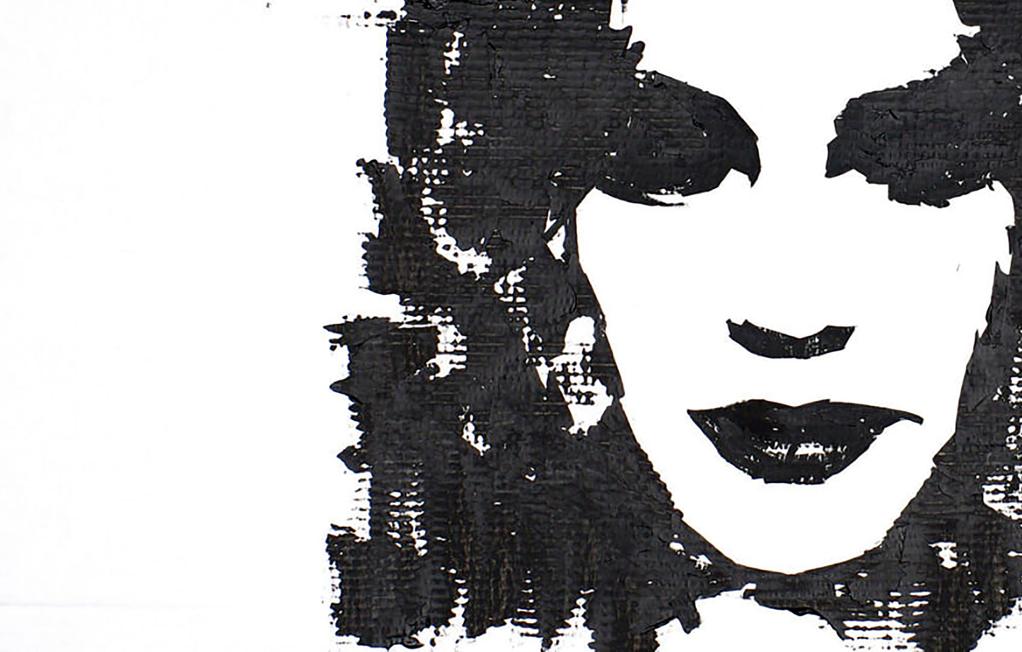 Black ink-stained portrait of woman by Dima Filatov, acrylic painting