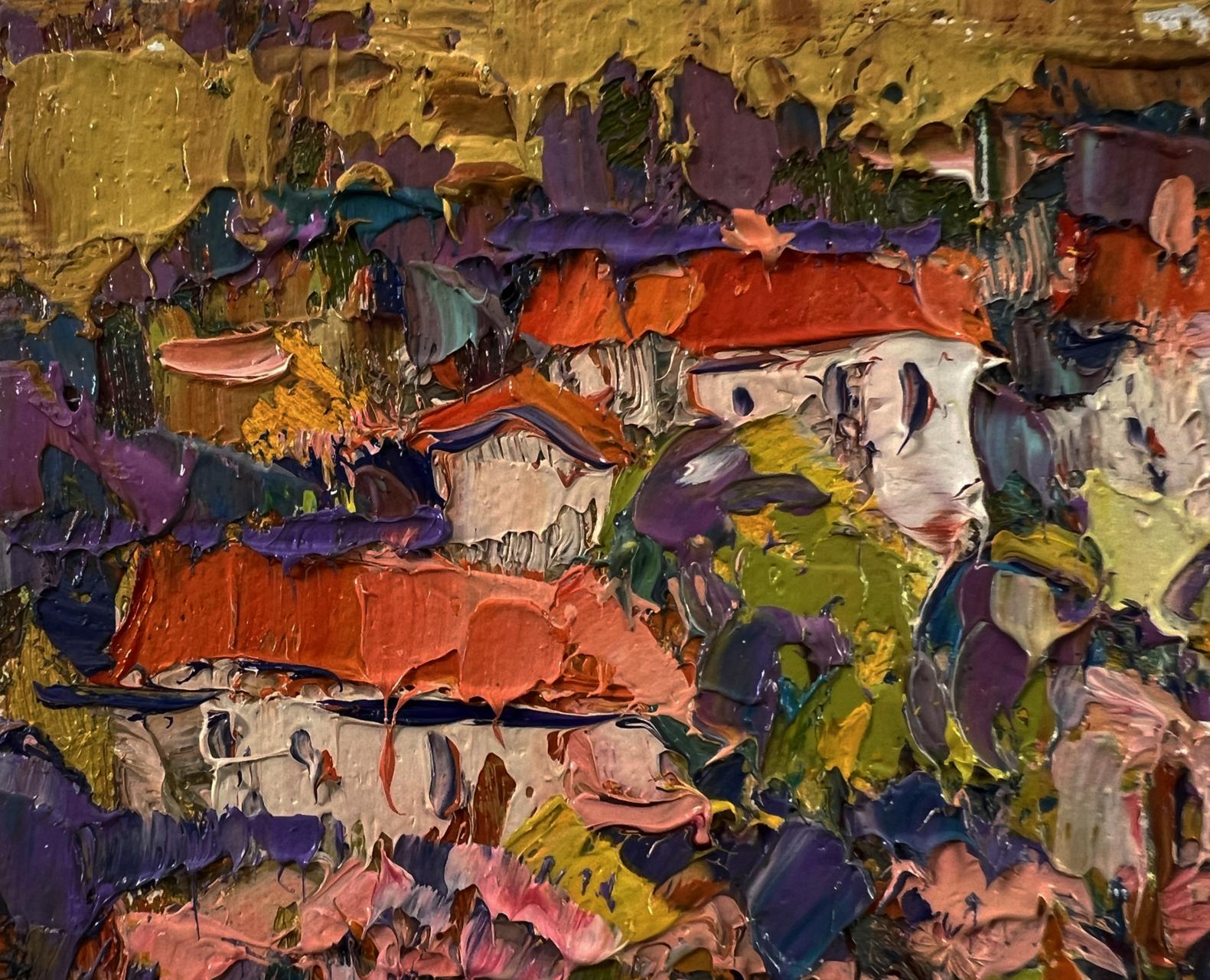 Vibrant oil painting Edge of the village by Oleksiy Ivanyuk with bold colorful strokes