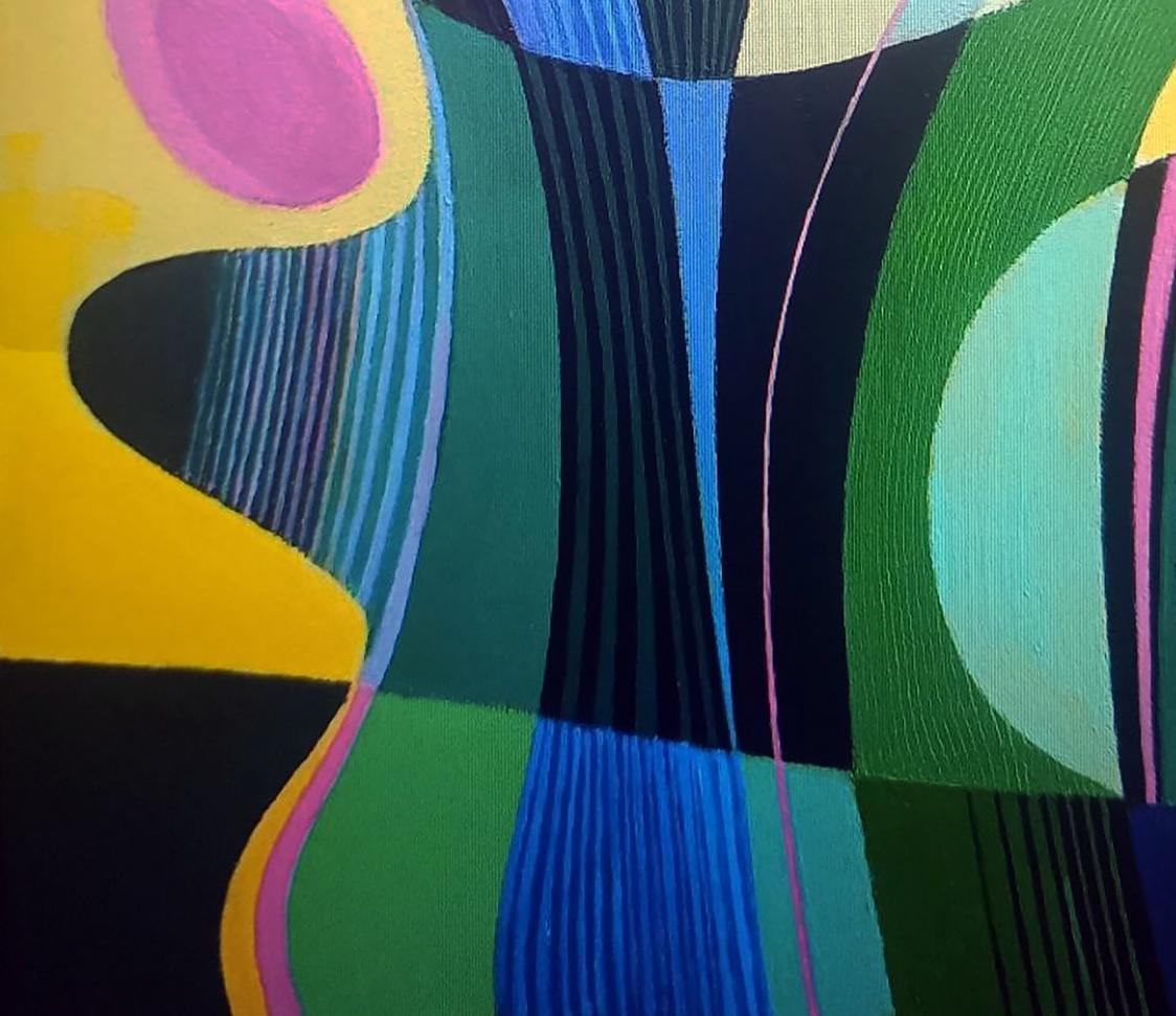 Vibrant Vase by Alexander Strashevich oil painting with bold geometric shapes