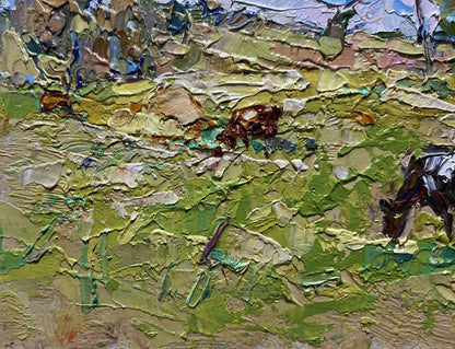 Oil painting On a hot day in the field by Oksana Ivanyuk textured landscape