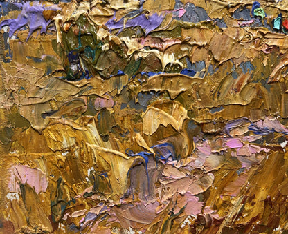 Oil painting Autumn steppes by Oleksiy Ivanyuk with impasto brushstrokes