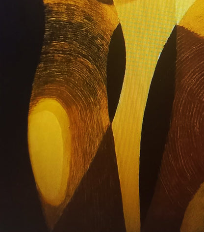 Oil painting Shaping by Alexander Strashevich: golden swirls on black