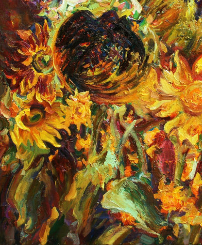 Vibrant impressionistic oil painting Solar flares by Leonid Pavlenko
