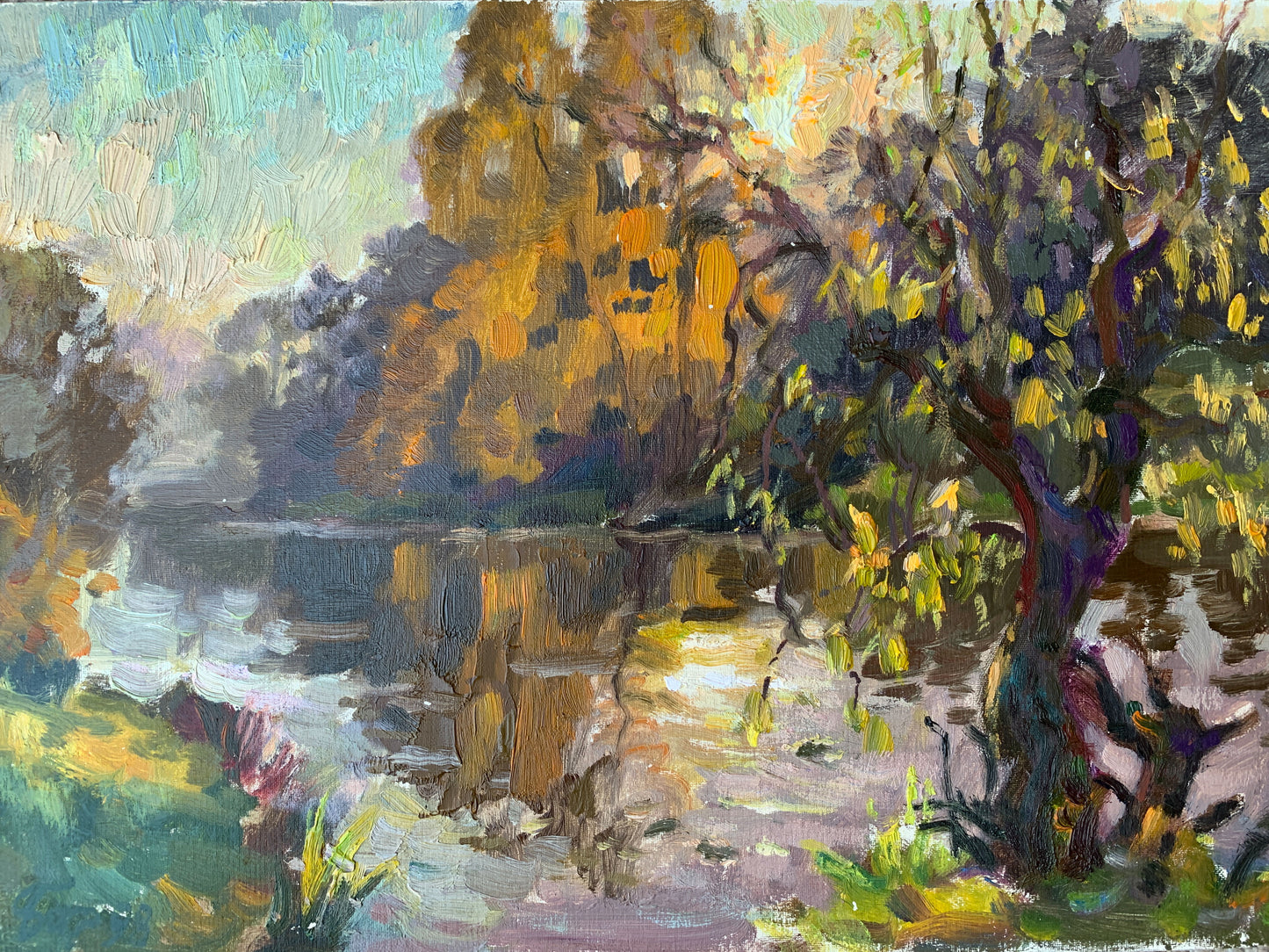 Impressionistic autumn river by Vladimir Batrakov, wholesale fine art