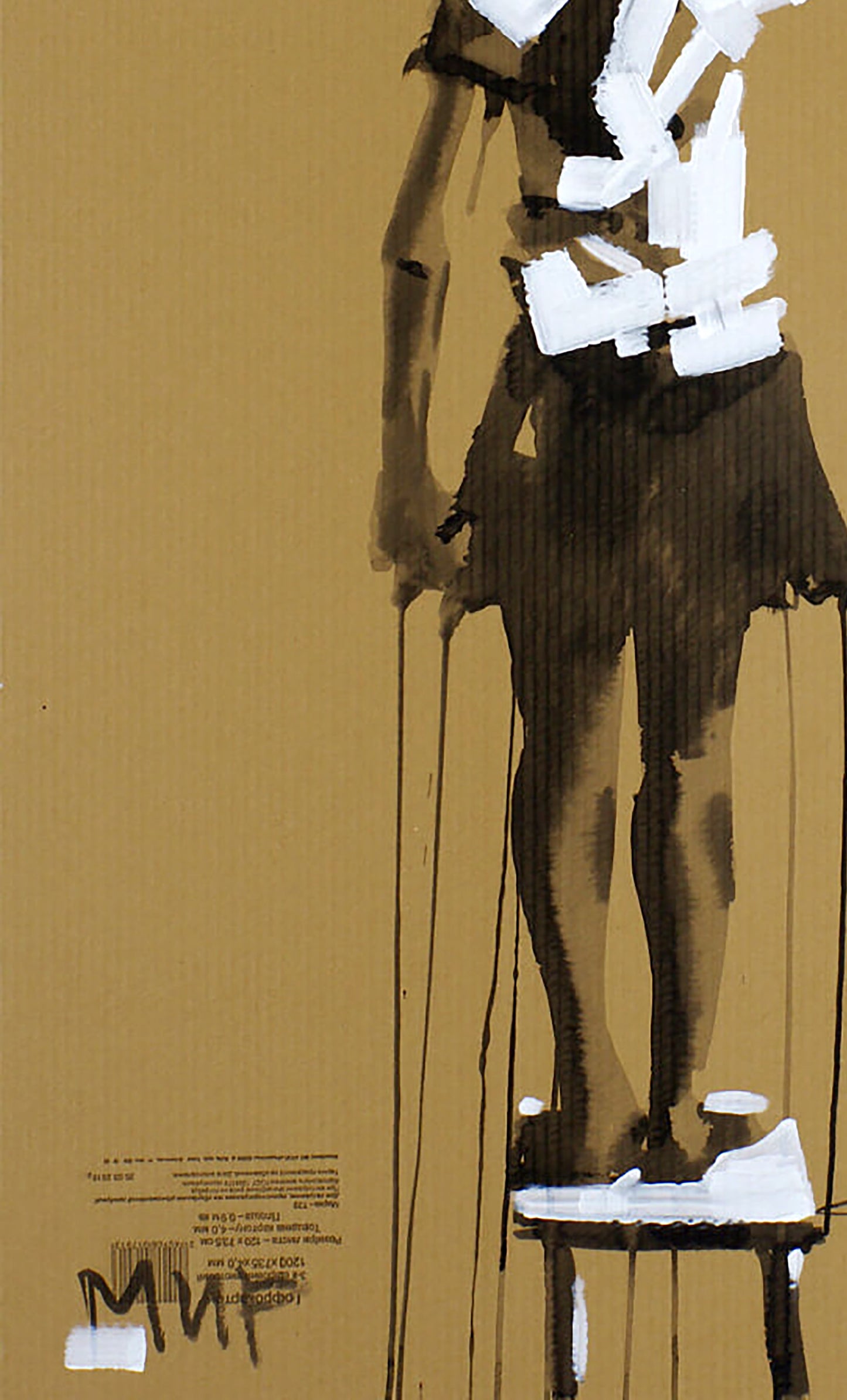 Abstract acrylic painting I blame the world by Dima Filatov, stylized figure