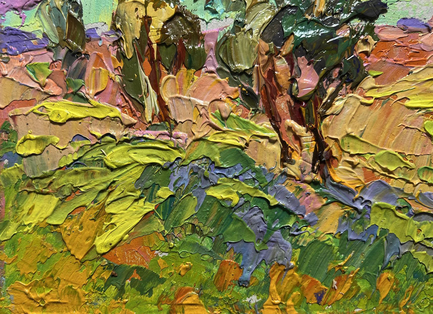 Vibrant impressionist oil painting Rustle of poplar trees by Oleksiy Ivanyuk