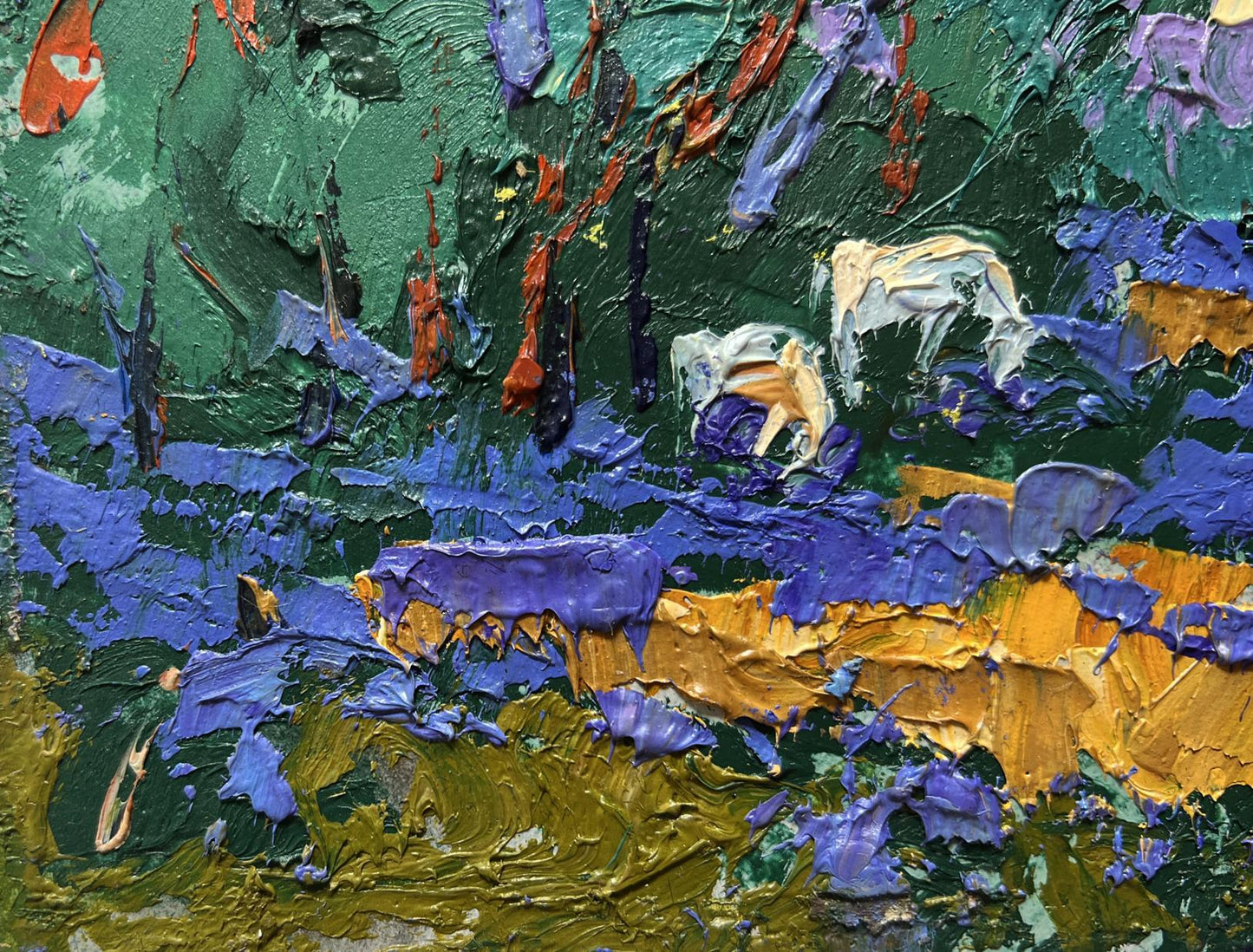 Vibrant impressionist oil painting In a forest clearing by Oleksiy Ivanyuk